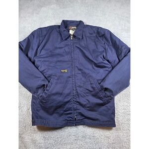 Big Bill FR Work Jacket 2XL Navy Blue Mens Flame Resistant Quilted Lined Zip Up